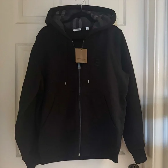 NWT Burberry Fordson BBOX Men’s Black Zip Hoodie Sz M